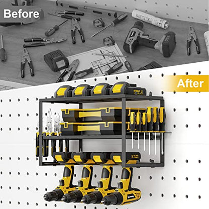 SPACECARE Power Tool Organizer- 1 Pack 3 Layers Rack for 4 Drill Holders - style: 4 Drill Holders A