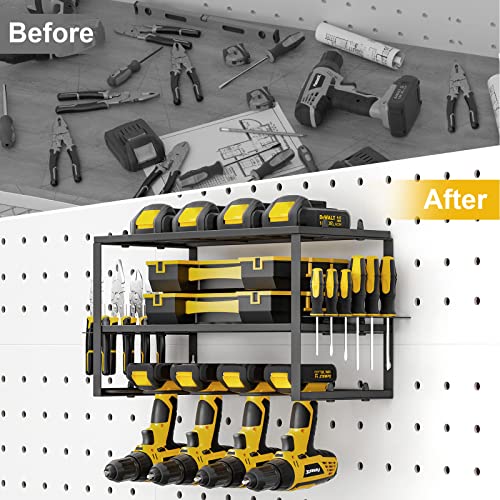SPACECARE Power Tool Organizer- 2 Pack 3 Layers Rack for 8 Drill Holders - style: 4 Drill Holders B