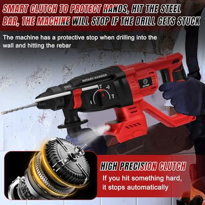 Cordless Rotary Hammer Drill for Milwaukee M18 18V Battery