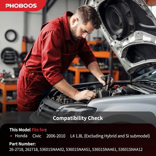 PHOBOOS Hydraulic Power Steering Rack and Pinion Fit for Honda Civic - size: 26-2718
