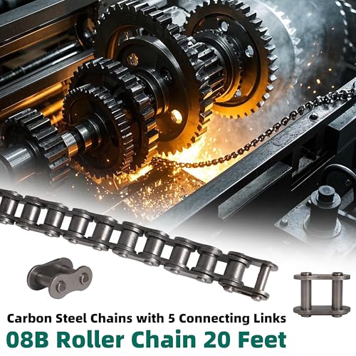 #08B Roller Chain 20 Feet 428 Carbon Steel Chains with 5 Connecting