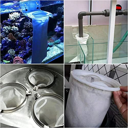 6 Pack Filter Socks 7 Inch Ring by 32 Inch Long 50 Micron Filter Bag, Felt Filter Socks for Aquarium, Industry, Chemical, Water Liquid Filter Bags