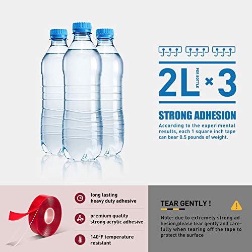 Double Sided Tape Heavy Duty, 3/4 in Clear Acrylic Mounting Tape, 10 ft - size: 3/4