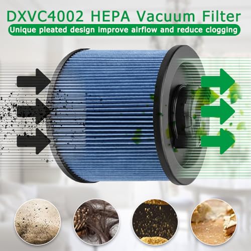2 Pack DXVC4002 Cartridge Filter Compatible with DeWalt Wet/Dry Vac Cleaner - size: 2 Pack DXVC4002