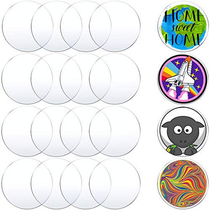 16 Pcs Clear Acrylic Circle Blanks, 4 Inch/ 10.16 cm, Clear - color: Clear, size: 4 Inch