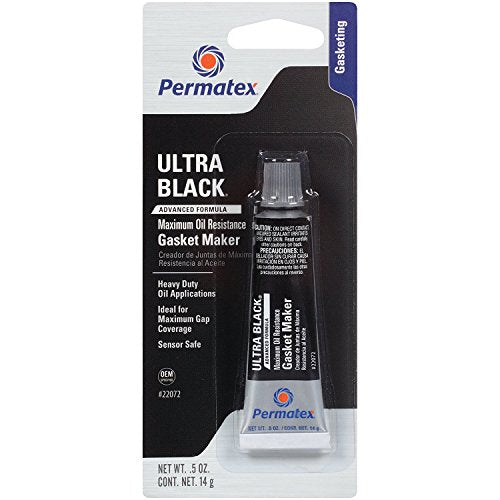Permatex 22072-6PK Ultra Black Maximum Oil Resistance RTV Silicone Gasket Maker, .5 oz. Tube (Pack of 6)