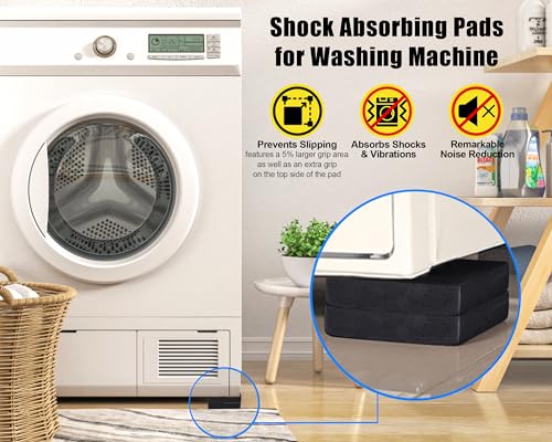 MyLifeUNIT EVA Shock Absorbing Washer Pads, Anti-Vibration Washer Mat Protector for Washing Machine Dryer Treadmill (8 Pack)