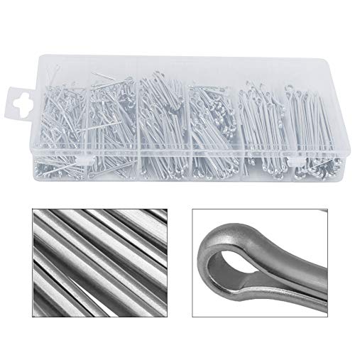 555Pcs Cotter Pin Assortment Kit, Industrial Zinc Plated Split Cotter Pin Set, Mechanical Fasteners, Metal Fastener Set, Hardware Assortment Kit for Machinery