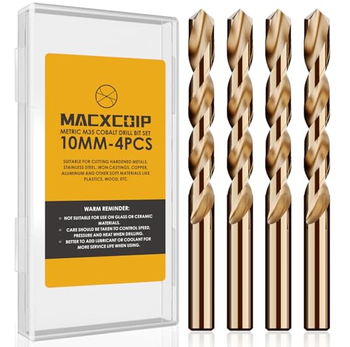 Metric 4Pcs 10mm M35 Cobalt Drill Bit Set - size: 10 mm (4 pcs)