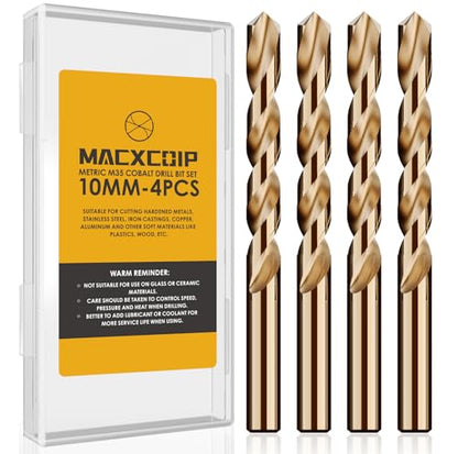 Metric 4Pcs 10mm M35 Cobalt Drill Bit Set - size: 10 mm (4 pcs)