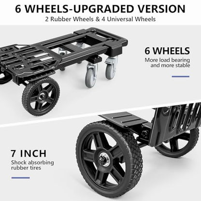 KEDSUM 4-in-1 Convertible Dolly Cart with Crate600LB Heavy Duty Hand Truck