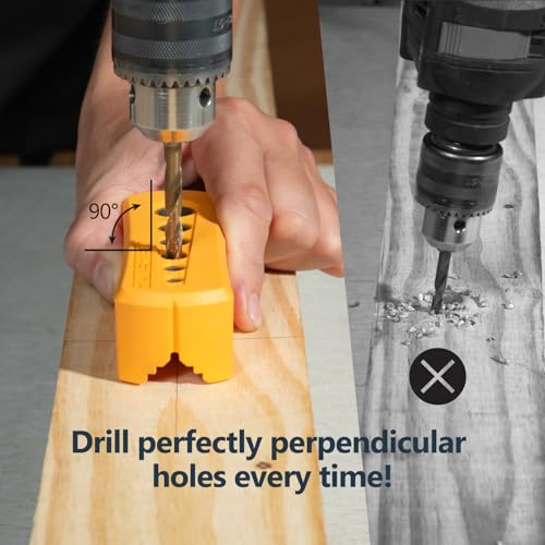 POWERTEC Drill Guide - Multi-Functional Drill Jig Block w/ 6 Common Drill Bit Sizes - for Straight Drilling Holes, Woodworking Tool, 1 PK (71971) - style: Multi-Functional Drill Guide Jig Block (6 Sizes)