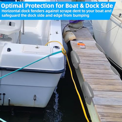 Dock Fender Bumpers, Boat Dock Bumpers for Straight Edge & Side - color: Gray, size: 4 Pack