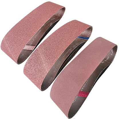 Tonmp 9 PCS 4" x 36" Premium Sander Belts - 3 Each of 40 80 120 Grit Aluminum Oxide Sanding Belts For Belt sander (4x36 inch) - size: 4x36 inch