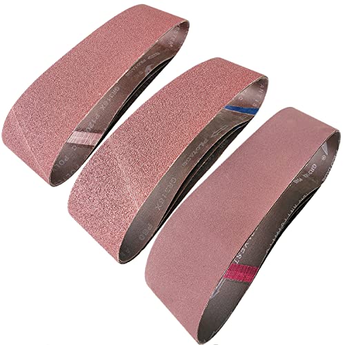 Tonmp 9 PCS 4" x 36" Premium Sander Belts - 3 Each of 40 80 120 Grit Aluminum Oxide Sanding Belts For Belt sander (4x36 inch) - size: 4x36 inch