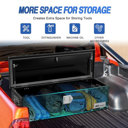 Nilight 39 Inch Truck Tool Box Heavy Duty Aluminum Stripes Plated - size: 39"x13"x10"
