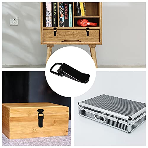 4Pack Black Spring Loaded Toggle Latch for Cabinet, Wooden Case, Box, Chest - color: Black