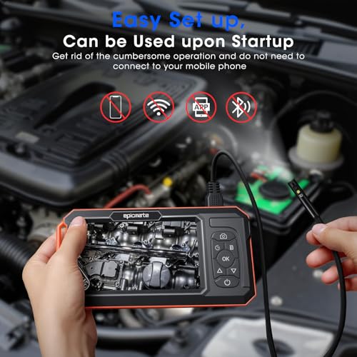 Triple Lens Borescope with 5" IPS Screen, 1920P HD Inspection Camera
