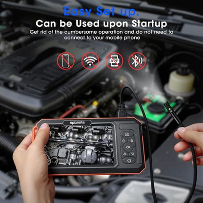 Triple Lens Borescope with 5" IPS Screen, 1920P HD Inspection Camera