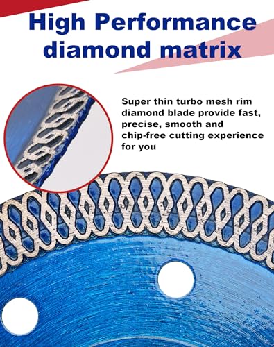 3 PCS 4 inch Super Thin Diamond Cuttiing Tile Blade Porcelain Saw Blade for Cutting Granite Marble Tile Ceramic (4"-3pcs) - size: 4"-3pcs