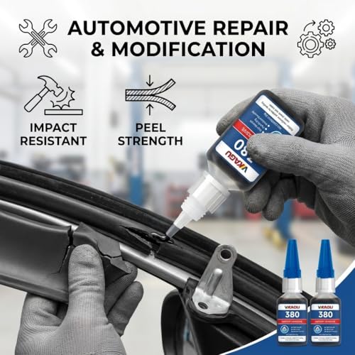 380 Super Glue Black High-Viscosity Instant Adhesive 20g Suitable for Metal Plastic and Rubber 2 Pack - size: 380, style: 2 Pack
