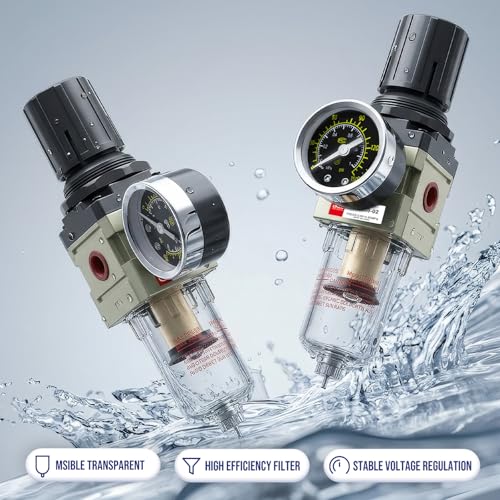 1/4 NPT Airbrush Regulator Air Compressor Moisture Water Trap - color: Radial-semi-auto Drain