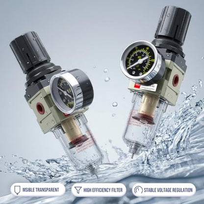 1/4 NPT Airbrush Regulator Air Compressor Moisture Water Trap - color: Radial-semi-auto Drain