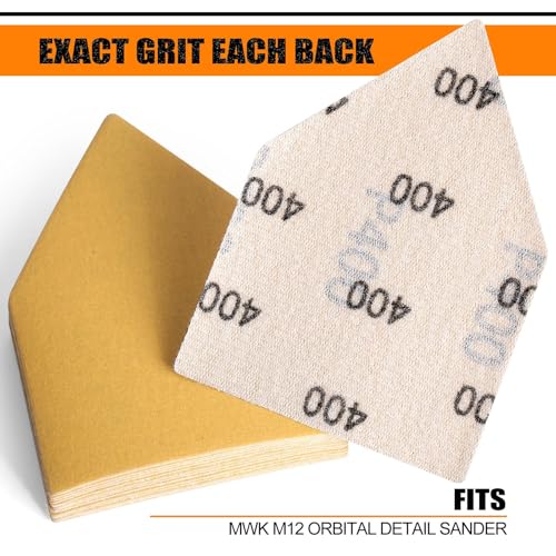 POLIWELL Orbital Triangle Sanding Sheets 100PCS 3.5x2.5 Hook & Loop - style: MIX