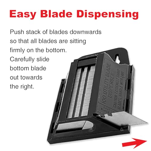 IVY Classic 11178 Heavy Duty USA Utility Knife Blades with Dispenser, 100 Pack - size: 100-Pack