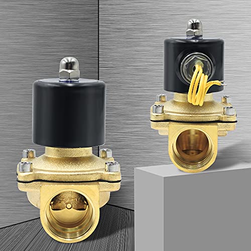 2Pcs 1" 110V Brass Electric Solenoid Valve 1 Inch Normally Closed NPT Valve