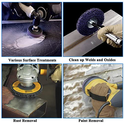 Lamsion Rust Remover Wheel & Strip Disc for Angle Grinder, 11Pack, 4" x 60# - size: 11Pack - 4" x 60#