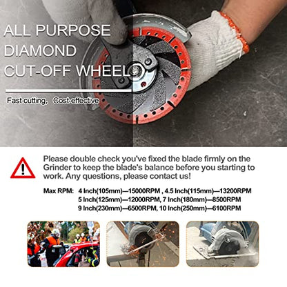 Metal Cutting Diamond Blade 10"- BRSCHNITT 250mm All-Purpose Diamond Saw Blade for Rebar Sheet Metal Angle Iron Stainless Steel Concrete. - size: 10"(250mm)