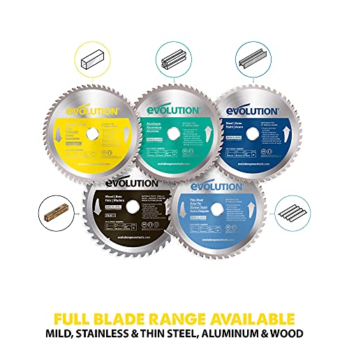 Evolution Power Tools 8BLADESS Stainless Steel Cutting Saw Blade, 8-Inch x 54-Tooth, Yellow - size: 8 Inch, style: Stainless Steel