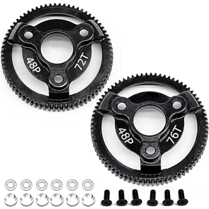 48P 72T and 76T Hardened Steel Spur Gear Set for Traxxas 1/10 Slash 2WD - size: 48P-Spur Gear-72T 76T