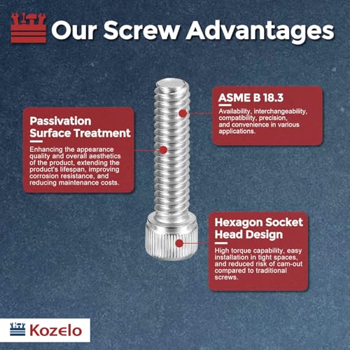 50pcs Socket Head Cap Screws 1/4"-28x1 304 Stainless Steel Silver - color: Silver, size: 1/4"-28x1"