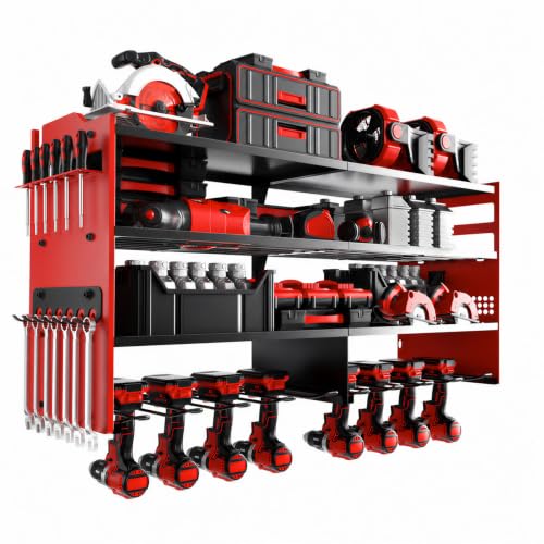 oviitech Large Power Tool Organizer Wall Mount Red - color: Red