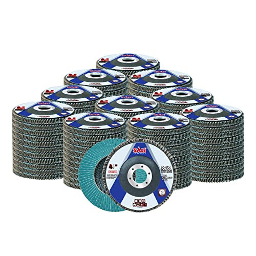 Sali 100 Pack Zirconia Flap Disc 120 Grit 4.5" x 7/8-Inch Sanding Disc Bevel Type #29 Premium and Industrial Grade Angle Grinder Grinding Wheel High Performance Edge Grinding - style: Grit120