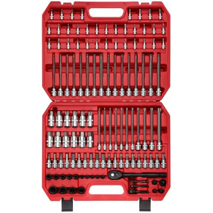 EMENTOL 115-Piece Master Torx & Allen Bit Socket Set, 1/4" 3/8" 1/2" Drive
