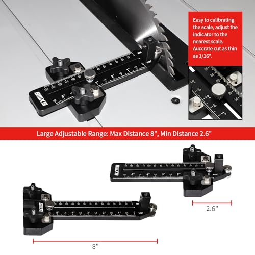 Thin Rip Jig Table Saw Jig Guide with Precision Dial Indicator Gauge