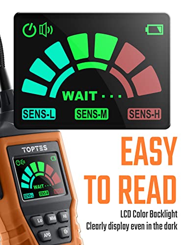 PT520A Natural Gas Detector, Gas Leak Detector with 17-Inch Gooseneck, Locating The Source Like Propane, Methane, and Butane for Home and RV (Includes Battery x3) - Orange - size: PT520A Battery-operated