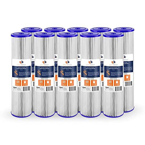 Aquaboon 5 Micron 20 x 4.5 Pleated Sediment Water Filter Cartridge 10-Pack