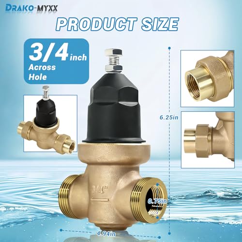 3/4" NR3XL Pressure Reducing Valve With Double Union FNPT Connection - size: 0.75 Inch