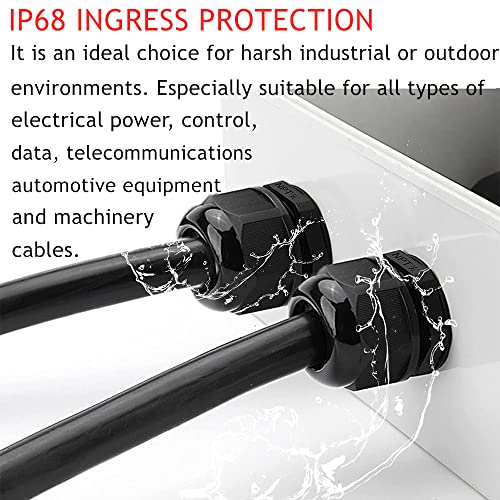 10PCS Cable Glands-PENGLIN 1-1/2" NPT Nylon Cable Connector - color: Black, size: 1-1/2 Inch (10-Pack)