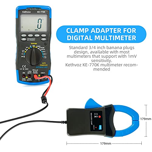 KE-605A AC/DC 600A Clamp Meter Adapter, 1A=1mV High Precision Current Probe for Digital Multimeters, Automotive & Electric Tester Accessory