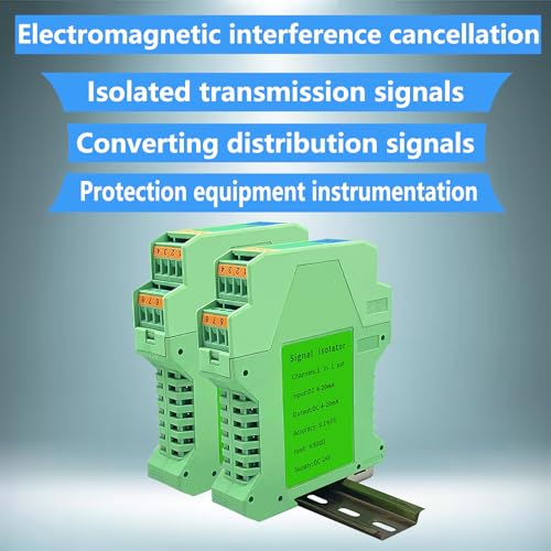 Signal Isolator DC 24V,PLC Detect Signal Conditioner,Module Analog Output(One in and one Out 4-20mA Turn 4-20mA) - color: 1 input and 1 output
