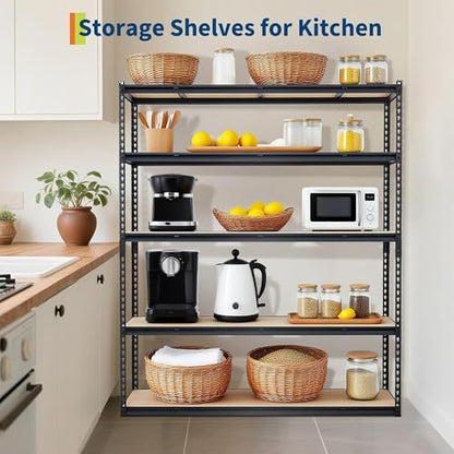 GarveeTech Heavy Duty Garage Shelving Unit, 60 in L x 24 in D x 72 in H - color: Black, size: 60" L x 24" W x 72" H