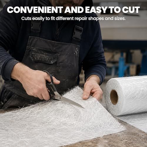 Fiberglass Mat Roll, 4 Inch x 10 Yards, 1.5 oz Chopped Strand Repair Mat - size: 4in×10yd