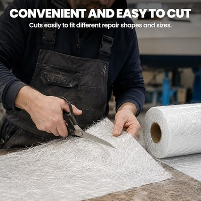 Fiberglass Mat Roll, 4 Inch x 10 Yards, 1.5 oz Chopped Strand Repair Mat - size: 4in×10yd