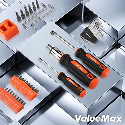 ValueMax 126-PC Magnetic Screwdriver Set with Plastic Racking Organizer, Magnetizer Demagnetizer, DIY Tools & Equipment for Men Women Mechanic, Herramientas Tool Bit Kit Home Improvement Gift - style: 126 PCS