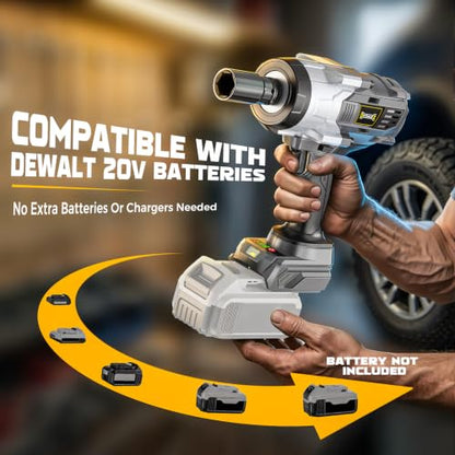DIYtoolifz 2000N.M Cordless Impact Wrench 1/2" Compatible with DeWalt 20V - color: Gray